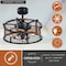 Vaxcel Humboldt Bronze and Teak Industrial Farmhouse Cage Ceiling Fan with LED Light Kit and Remote F0061 - alternate 6